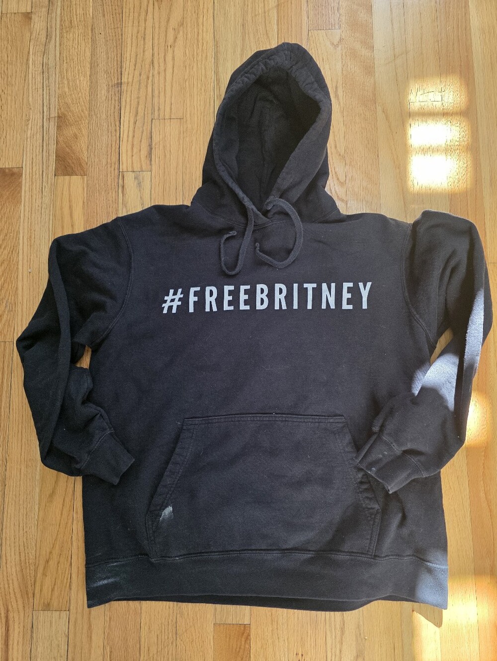 Free Britney Hashtag Black Unisex Hoodie Destroyed Sz L